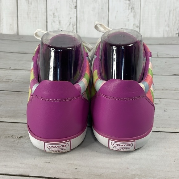 COACH Barrett Hampton Weekend Multi Color Stripe Sneaker - Picture 4 of 11